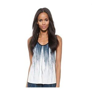 NEW Derek Lam 10 Crosby Graphic Print Tank Top Sz 2 Indigo Blue MSRP $325
